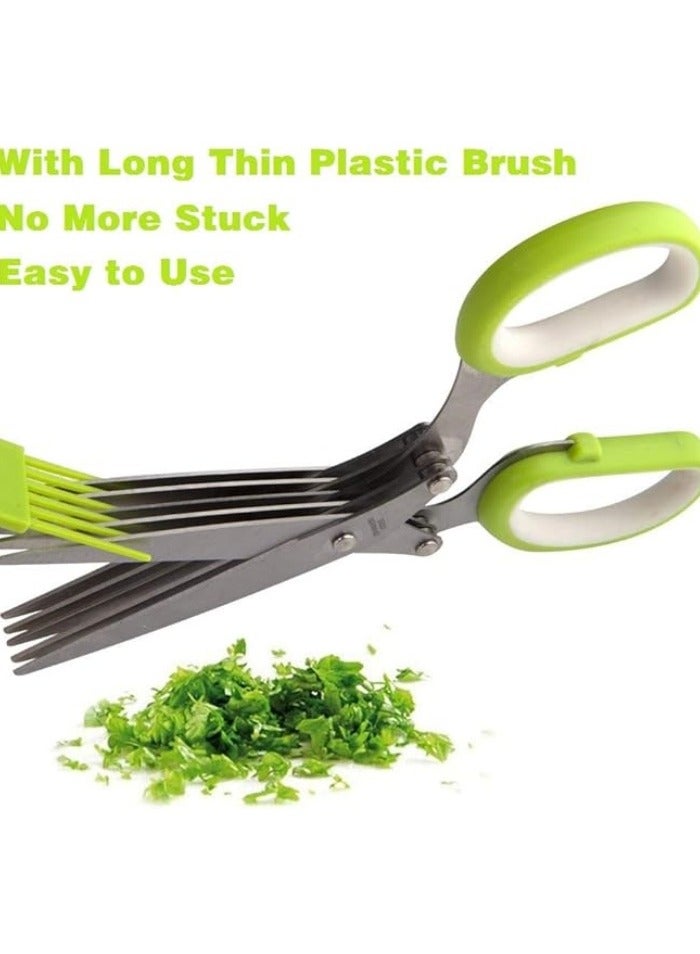 5-Blade Stainless Steel Multi-Purpose Herb Scissors - for Chopping Cilantro, Salad Greens, Paper  Garden Use - Image 2